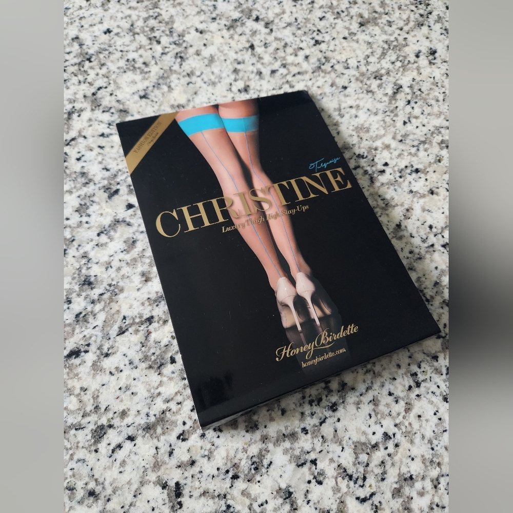 Honey Birdette Christine Turquoise Stockings Size Medium NWT‎